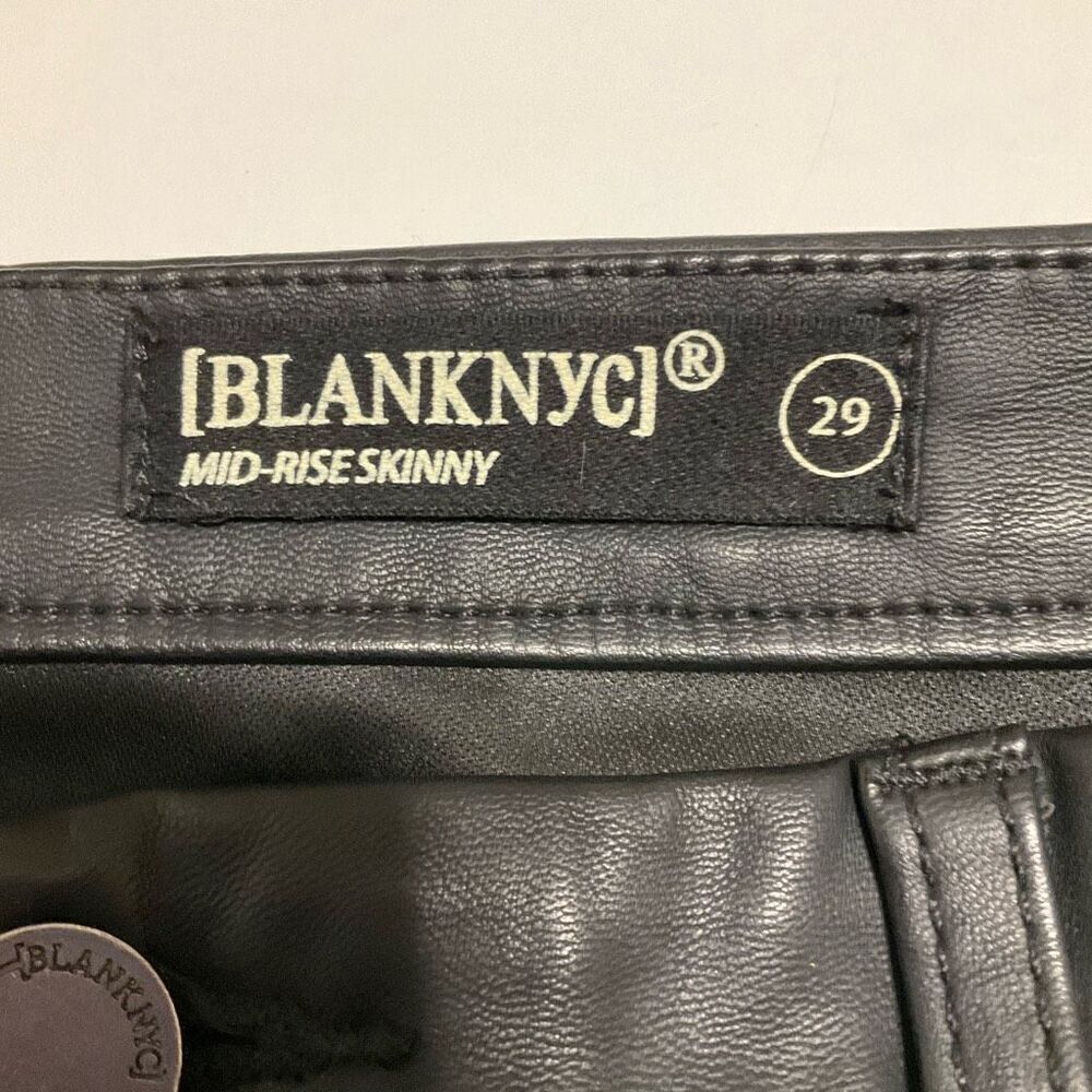 Blank NYC Midrise Skinny Faux Leather Pants, Size 29/6-8. Black - Picture 6 of 7